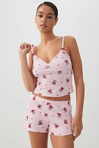 Rib PJ Set with Lace Details