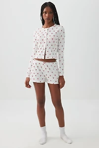 Short de pyjama côtelé