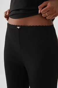 Pantalon de pyjama évasé côtel