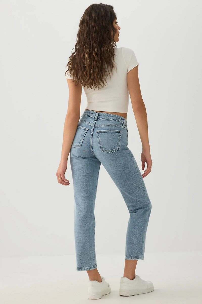 High Rise Slim Straight Jeans