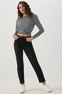 High Rise Slim Straight Jeans