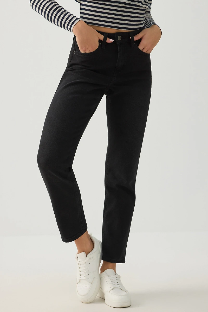 High Rise Slim Straight Jeans