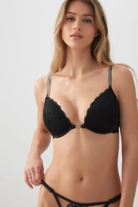 Luxe Lace Bra with Rhinestones