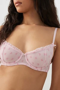 Luxe Flocked Mesh Bra