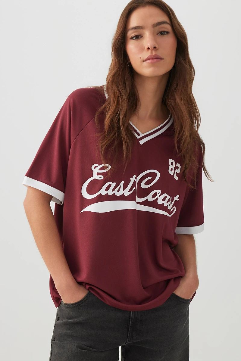 Oversized Football Mesh T-Shirt