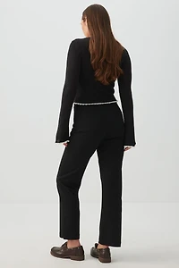 Crepe Crop Kick Flare Pants