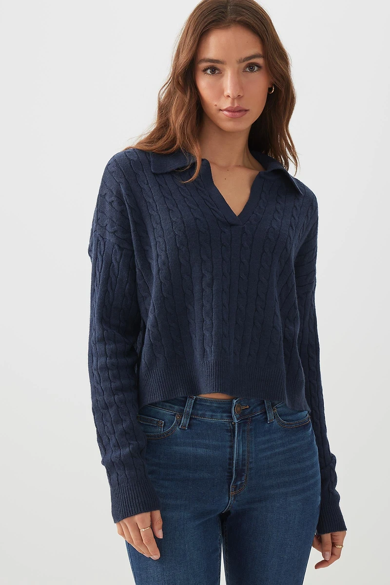 Short Johnny Collar Sweater