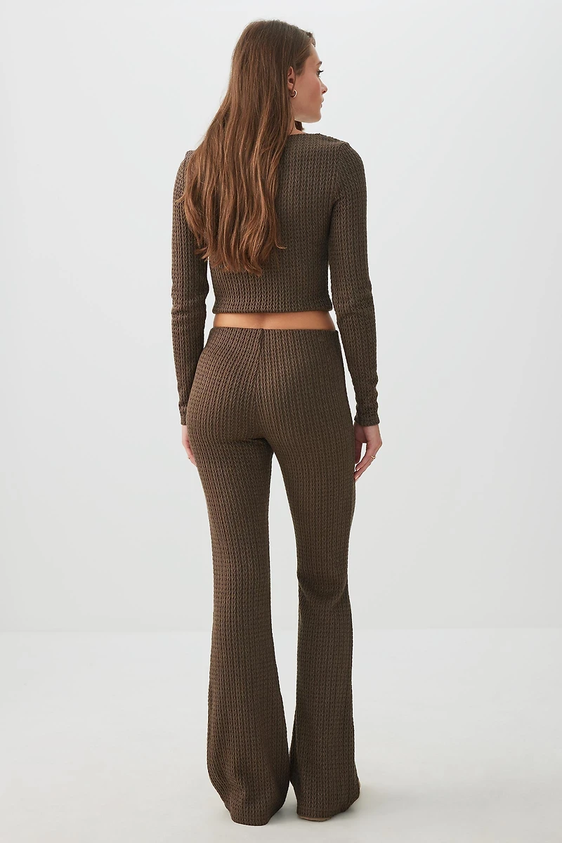 Cable Knit Flare Pants