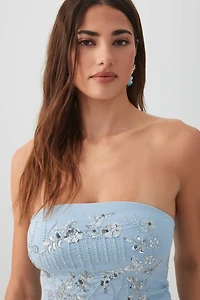 Sequin Beaded Tube Top