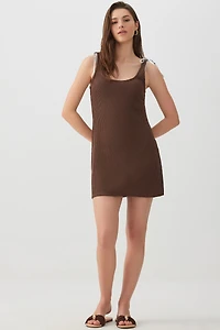 Crochet-Like Mini Dress