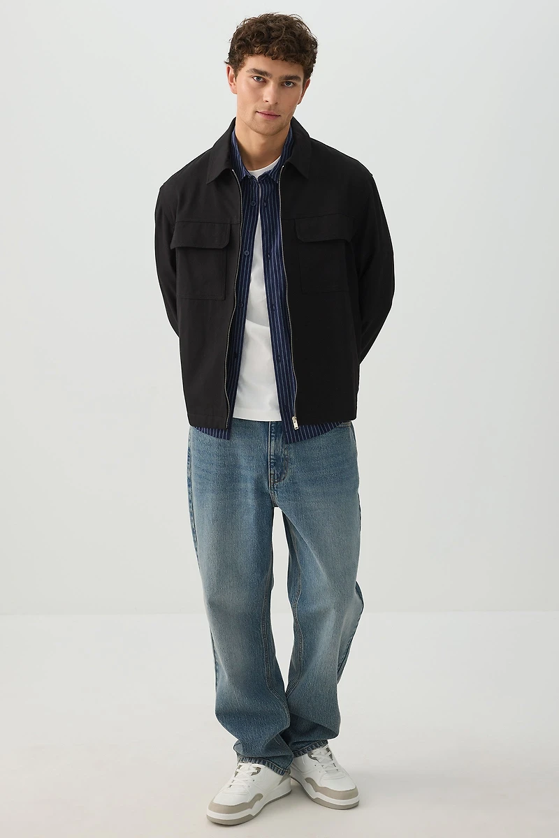 Zip Up Shirt Jacket