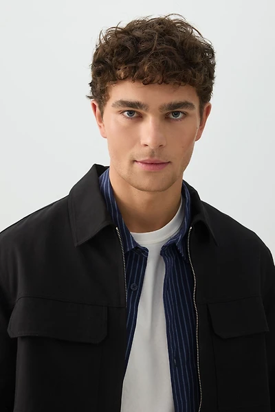 Zip Up Shirt Jacket