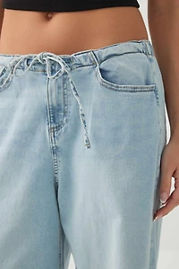 Jean en tricot à taille mi-haute et jambe large