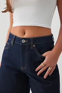 High Rise Denim Bermuda Shorts