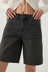 Bermuda en denim à taille haute