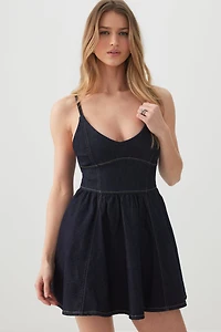 Flare Denim Mini Dress