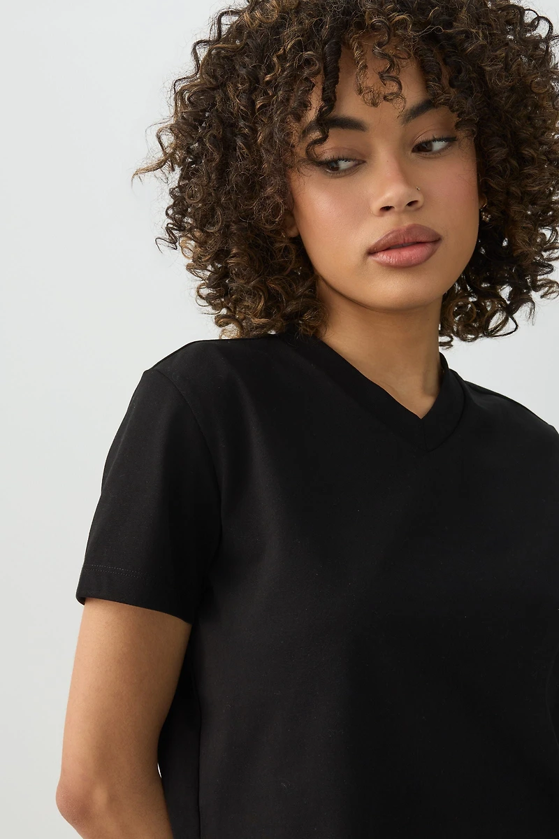 Short Length V-Neck Sleeve T-Shirt