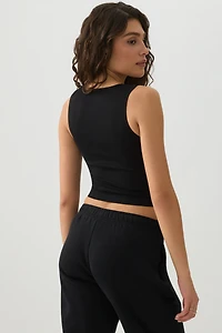 Camisole courte à col trapèze sans coutures