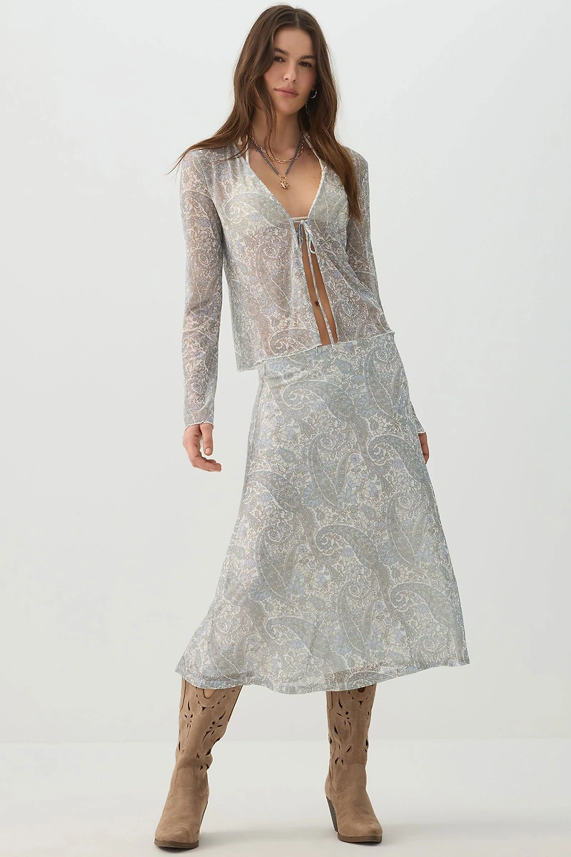 Mesh Midi Skirt