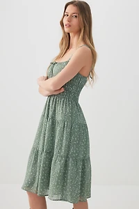 Chiffon Midi Tiered Dress