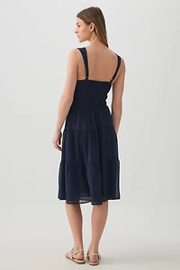 Chiffon Midi Tiered Dress