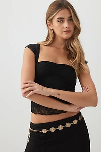 Ruched Lace Top