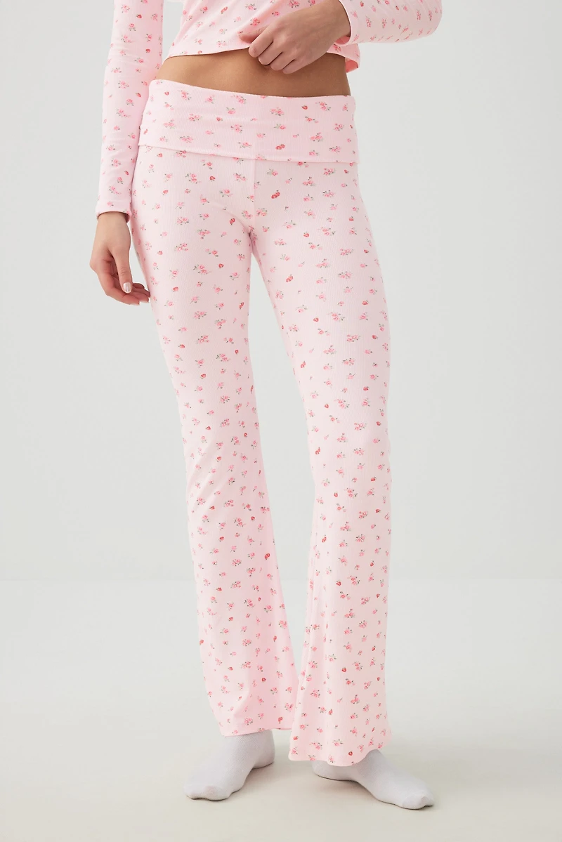 Fruit Print Super Soft Rib PJ Pants