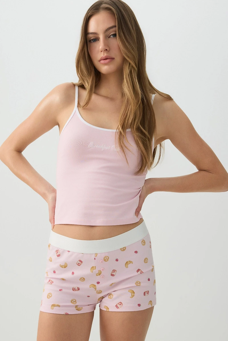 Embroidered PJ Tank Top