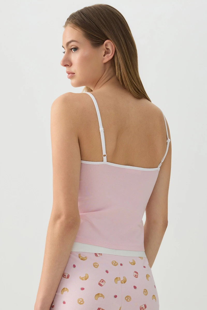 Embroidered PJ Tank Top