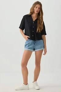 Linen Blend Utility Shirt
