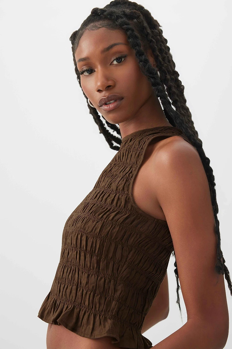 Smocked Crop Tank Top