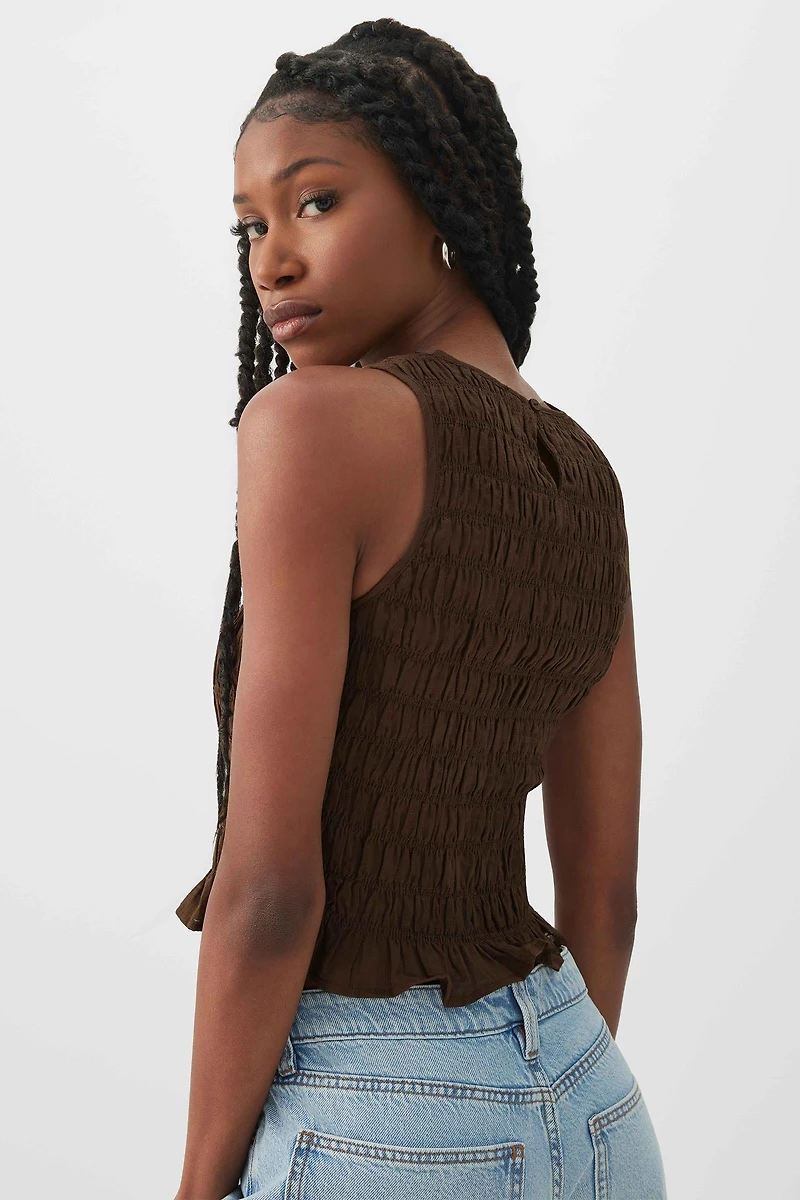 Camisole courte smockée