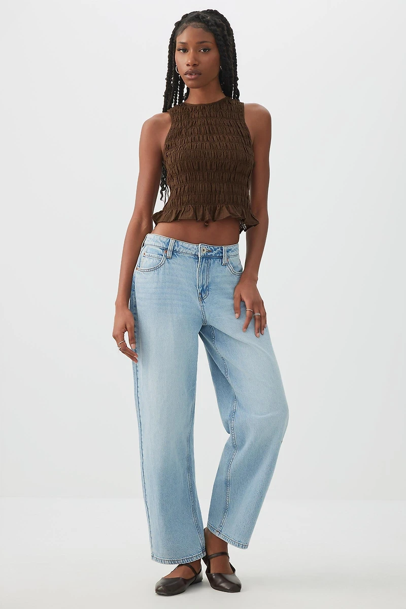 Camisole courte smockée