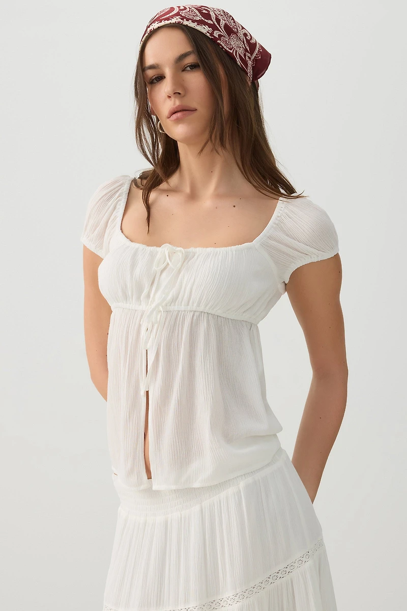 Puff Sleeve Babydoll Top