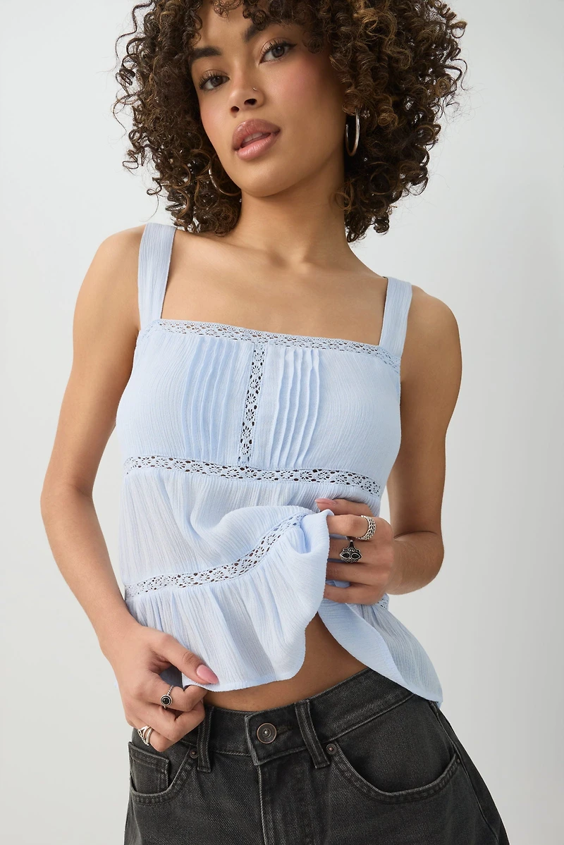 Crochet Trim Tank Top