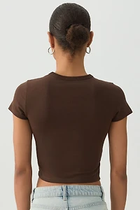 Basic Crop Cap Sleeve T-Shirt