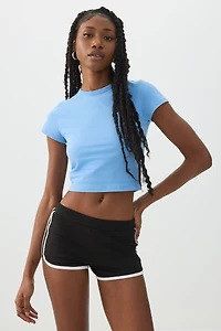 Basic Crop Cap Sleeve T-Shirt