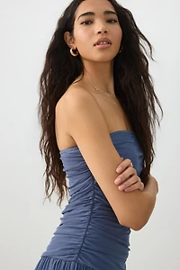 Dropped Waist Mesh Tube Dress