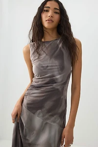 Robe fluide à col ras-du-cou en maille