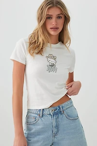 T-shirt court et ajusté graphique