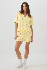 Ensemble pyjama col cranté imprimé