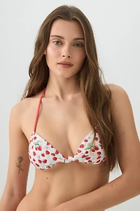 Tie Front Triangle Bikini Top