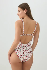 Maillot une-pièce paysan à motif de fruits