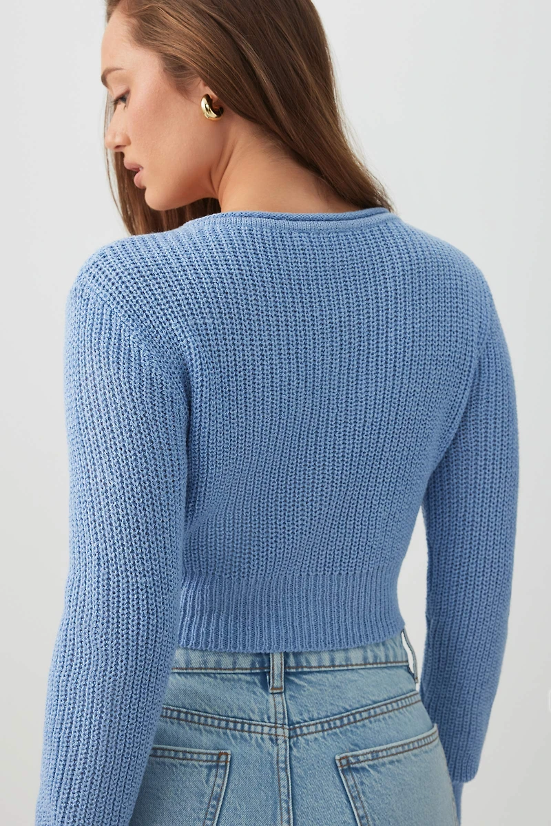 Crop V-Neck Cardigan