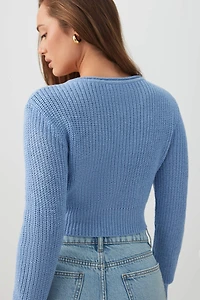 Crop V-Neck Cardigan