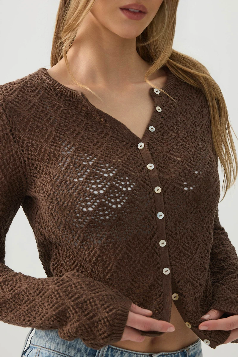 Cardigan à maille ouverte