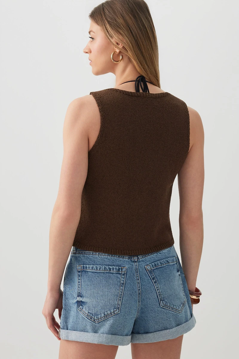 Débardeur court en tricot