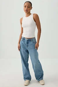 Basic Rib High Neck Tank Top