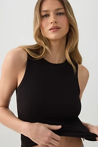 Basic Rib High Neck Tank Top