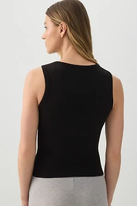 Basic Rib High Neck Tank Top